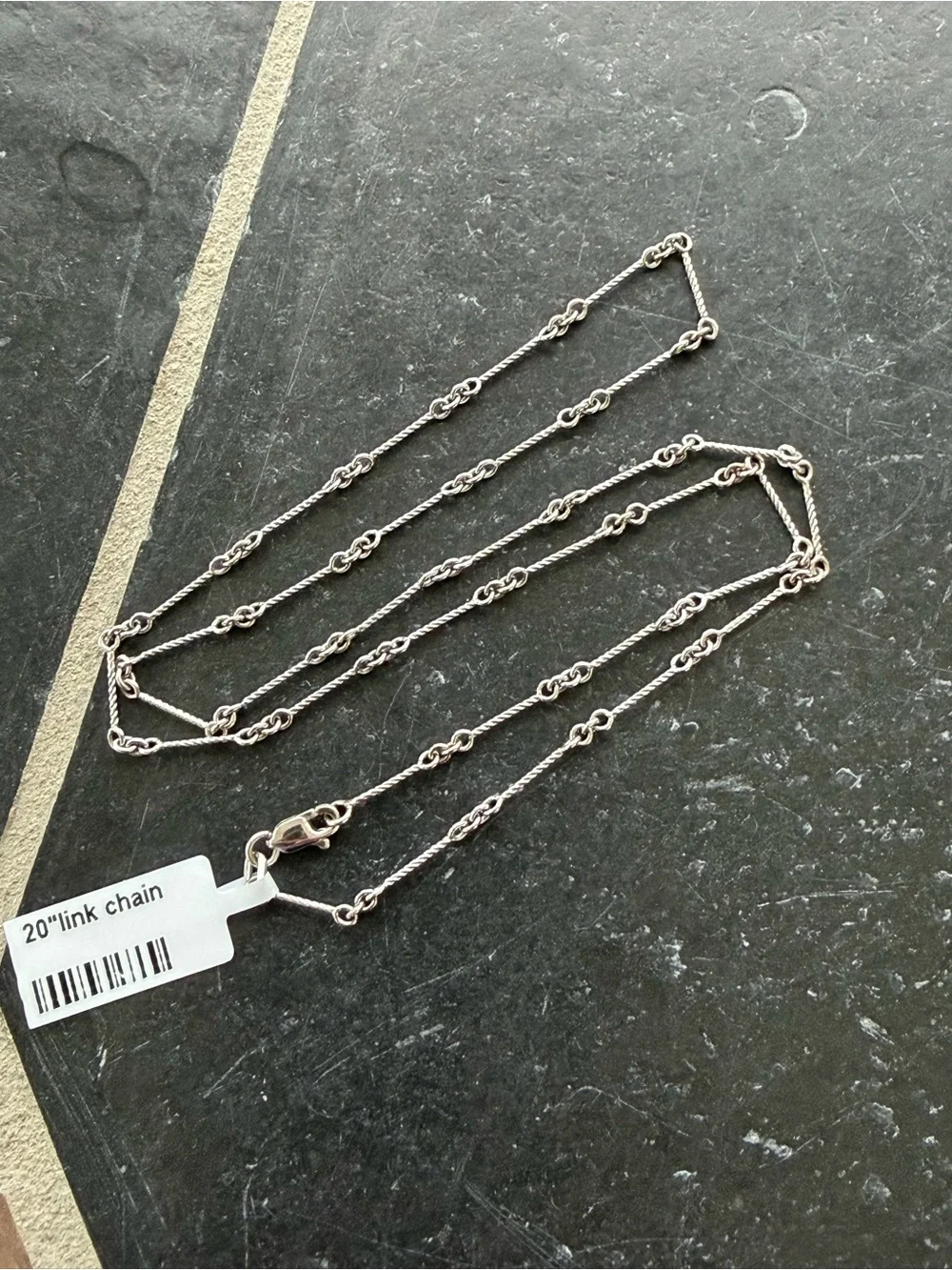 14kt. White Gold Cable Link Chain Necklace - 20